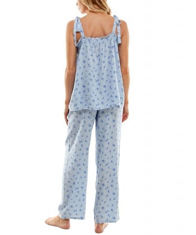 Women's Woven Tie-Strap Tank Pajamas Set Ankora Ditsy $22.04 Sleepwear