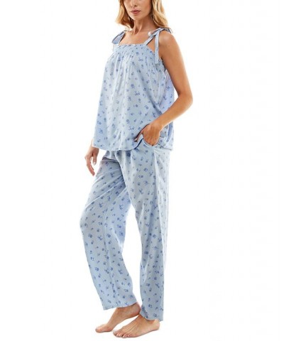 Women's Woven Tie-Strap Tank Pajamas Set Ankora Ditsy $22.04 Sleepwear