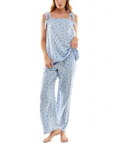 Women's Woven Tie-Strap Tank Pajamas Set Ankora Ditsy $22.04 Sleepwear