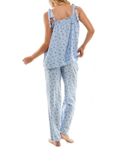 Women's Woven Tie-Strap Tank Pajamas Set Ankora Ditsy $22.04 Sleepwear