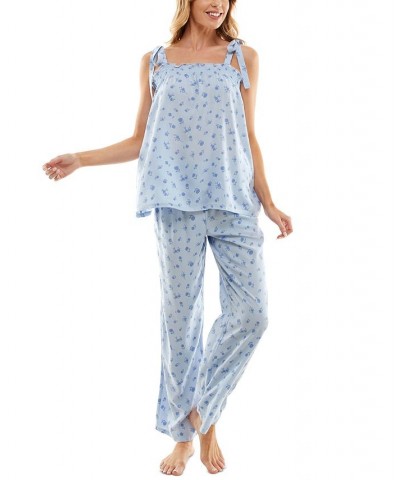 Women's Woven Tie-Strap Tank Pajamas Set Ankora Ditsy $22.04 Sleepwear