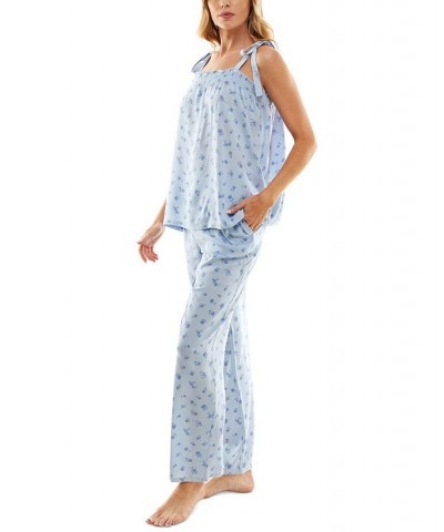 Women's Woven Tie-Strap Tank Pajamas Set Ankora Ditsy $22.04 Sleepwear