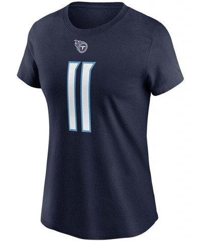 Women's AJ Brown Navy Tennessee Titans Name Number T-shirt Navy $27.49 Tops