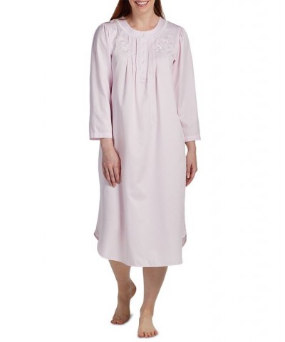 Petite Embroidered Lace-Trim Nightgown Pink $24.75 Sleepwear