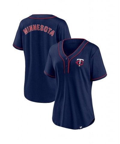 Women's Branded Navy and Red Minnesota Twins Iconic Diva T-shirt Blue $32.90 Tops