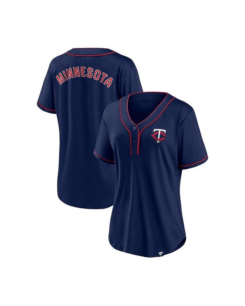 Women's Branded Navy and Red Minnesota Twins Iconic Diva T-shirt Blue $32.90 Tops