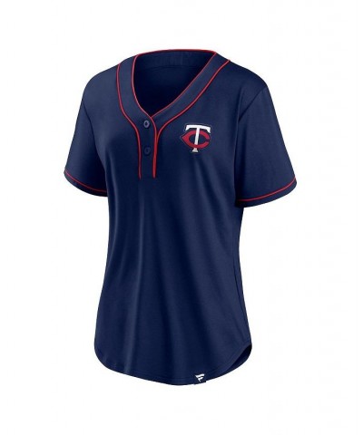 Women's Branded Navy and Red Minnesota Twins Iconic Diva T-shirt Blue $32.90 Tops