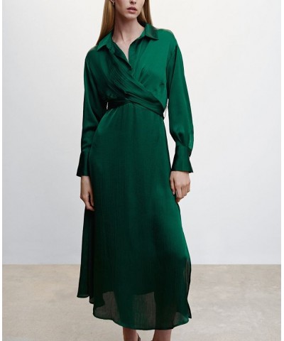 Women's Wrap Shirt Dress Green $51.70 Dresses