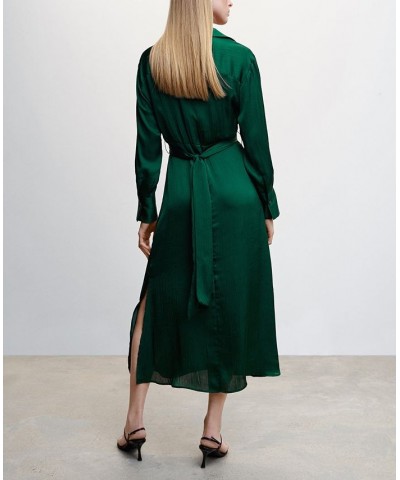 Women's Wrap Shirt Dress Green $51.70 Dresses