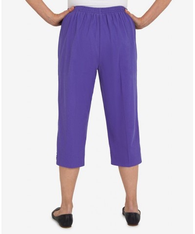 Women's Criss Cross Structured Capri Pants Purple $34.51 Pants