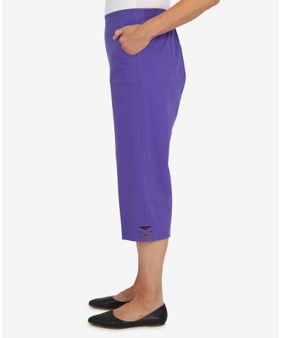 Women's Criss Cross Structured Capri Pants Purple $34.51 Pants