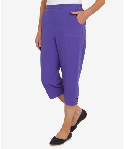 Women's Criss Cross Structured Capri Pants Purple $34.51 Pants