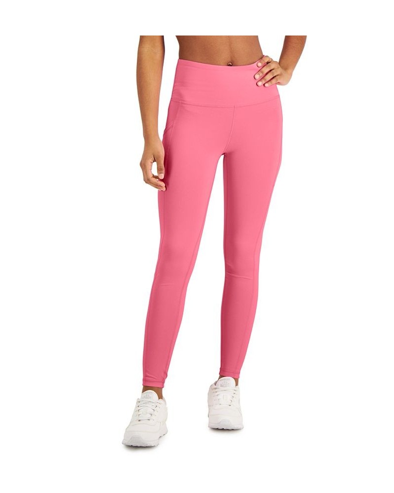 Petite Compression High-Waist Side-Pocket 7/8 Leggings Pink $10.00 Pants