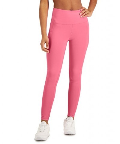 Petite Compression High-Waist Side-Pocket 7/8 Leggings Pink $10.00 Pants