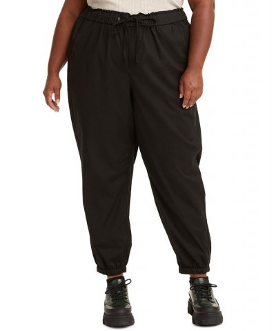 Trendy Plus Size Off Duty Jogger Pants Black $19.19 Pants