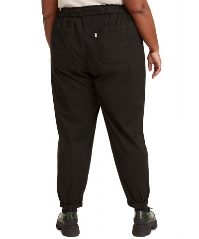 Trendy Plus Size Off Duty Jogger Pants Black $19.19 Pants