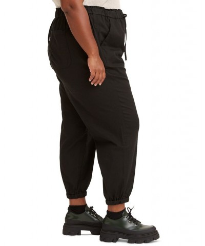 Trendy Plus Size Off Duty Jogger Pants Black $19.19 Pants