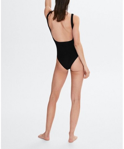 Women's Square Neckline Swimsuit Black $32.90 Swimsuits