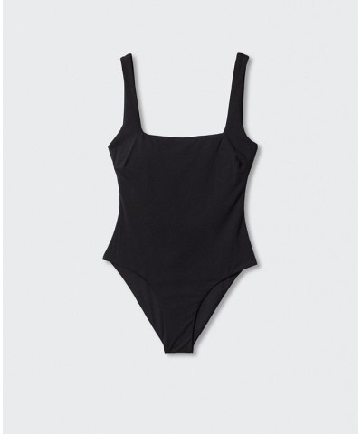 Women's Square Neckline Swimsuit Black $32.90 Swimsuits