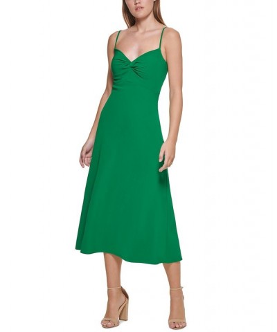 Knot-Front Midi Dress Green $39.68 Dresses
