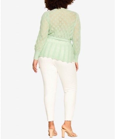 Trendy Plus Size Olivia Cardigan Sweater Mint $45.39 Sweaters