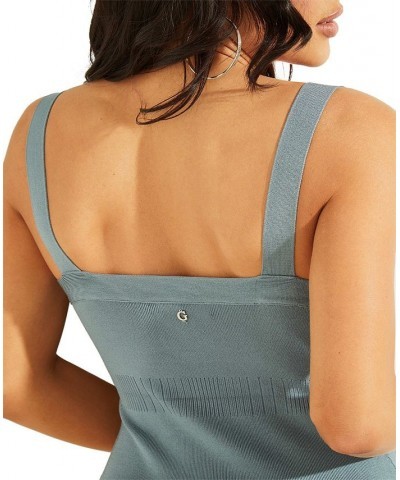 Women's Sleeveless Mirage Anise Ribbed Bodycon Dress Cyclone Blue $56.24 Dresses