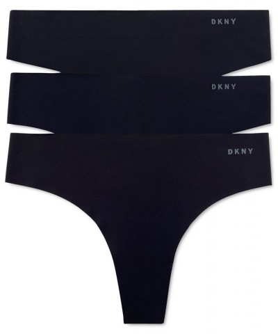 Women's 3-Pk. Litewear Cut Anywear Thong Underwear DK5026BP3 Black $16.12 Panty