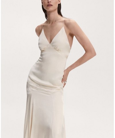 Women's Satin Gown Dress Ecru $139.40 Dresses