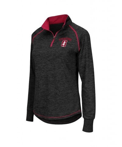 Women's Black Stanford Cardinal Bikram 1/4 Zip Long Sleeve Jacket Black $22.00 Jackets