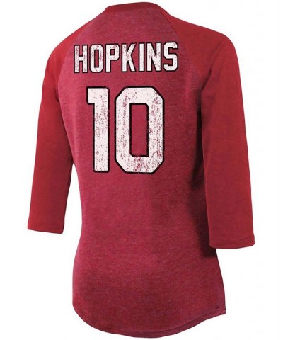 Women's Deandre Hopkins Cardinal Arizona Cardinals Team Player Name Number Tri-Blend Raglan 3/4 Sleeve T-shirt Burgundy $23.6...