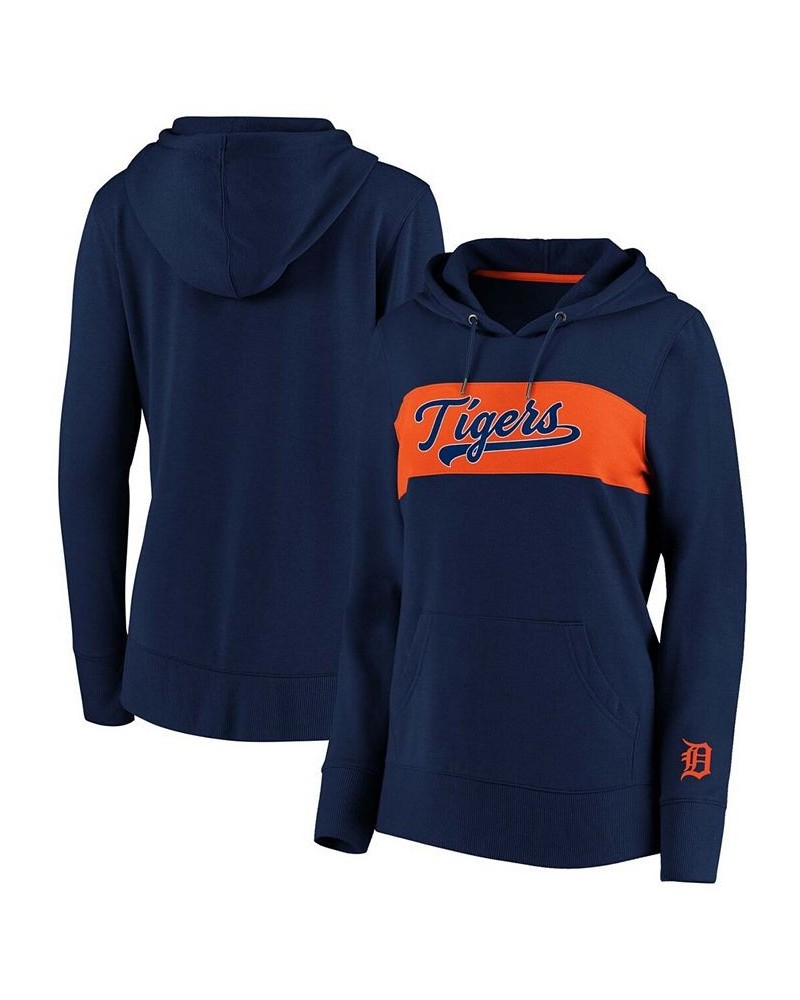 Plus Size Navy Detroit Tigers Tri-Blend Colorblock Pullover Hoodie Navy $32.00 Sweatshirts