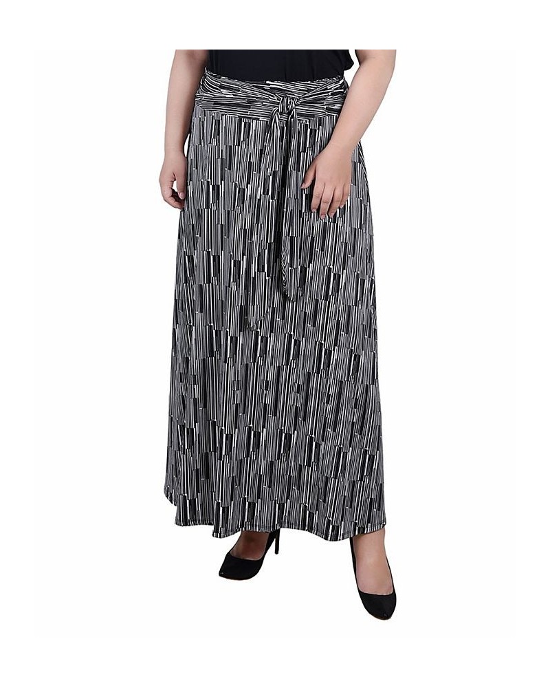 Plus Size Maxi with Sash Waist Tie Skirt Dark Wooden $15.05 Skirts