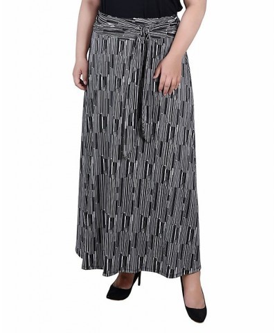 Plus Size Maxi with Sash Waist Tie Skirt Dark Wooden $15.05 Skirts