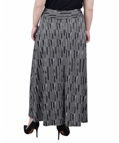 Plus Size Maxi with Sash Waist Tie Skirt Dark Wooden $15.05 Skirts