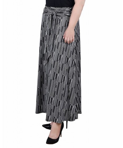 Plus Size Maxi with Sash Waist Tie Skirt Dark Wooden $15.05 Skirts