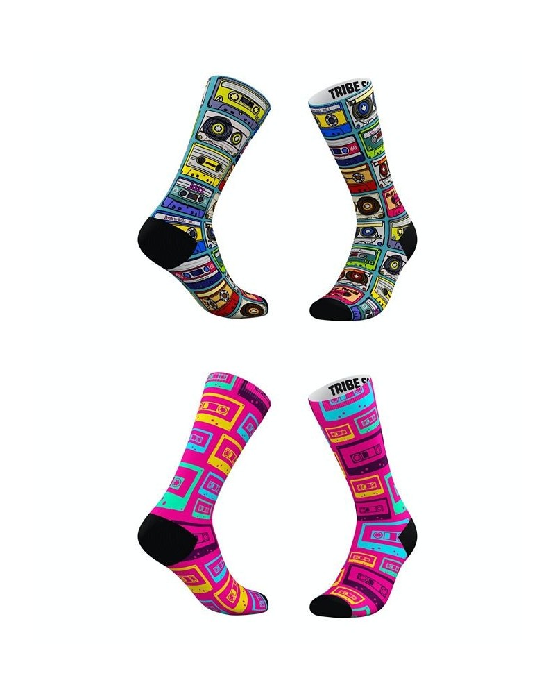 Men's and Women's Cassette Tape Socks Set of 2 Assorted Pre-Pack $19.25 Socks