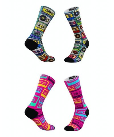 Men's and Women's Cassette Tape Socks Set of 2 Assorted Pre-Pack $19.25 Socks