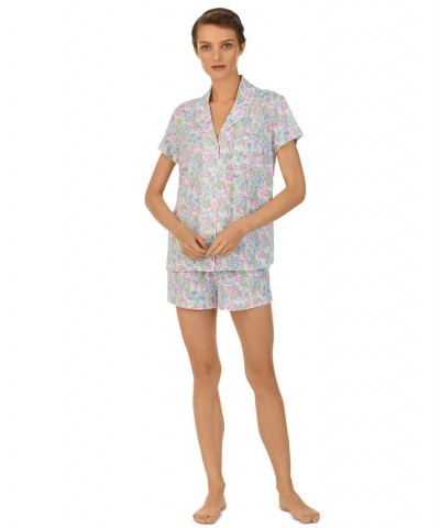 Women's Floral Boxer Pajamas Set Multi Floral $21.00 Sleepwear