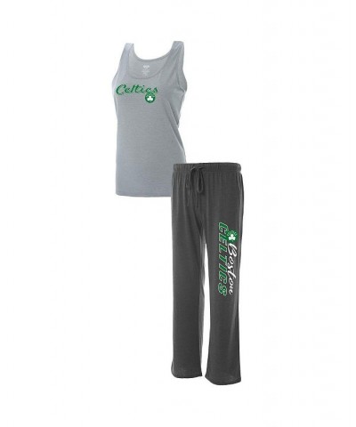 Women's Boston Celtics Plus Size Tank Top and Pants Sleep Set Heathered Gray, Heathered Charcoal $34.79 Pajama