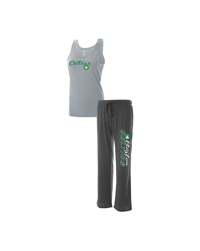 Women's Boston Celtics Plus Size Tank Top and Pants Sleep Set Heathered Gray, Heathered Charcoal $34.79 Pajama