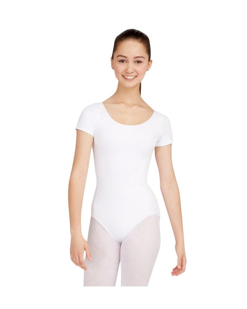 Short Sleeve Leotard White $19.32 Tops