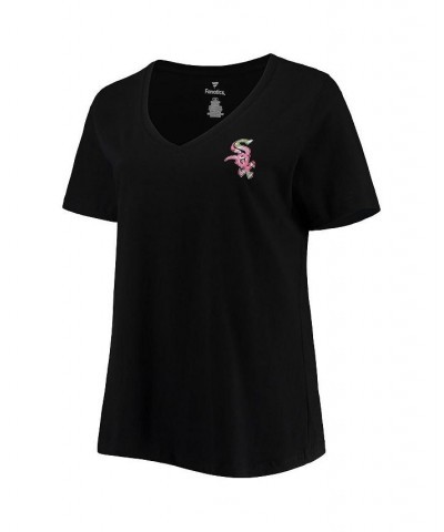 Women's Black Chicago White Sox Plus Size 1 Mom 2-Hit V-Neck T-shirt Black $24.83 Tops