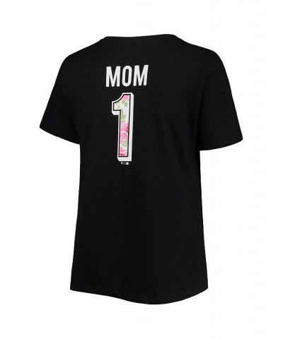 Women's Black Chicago White Sox Plus Size 1 Mom 2-Hit V-Neck T-shirt Black $24.83 Tops