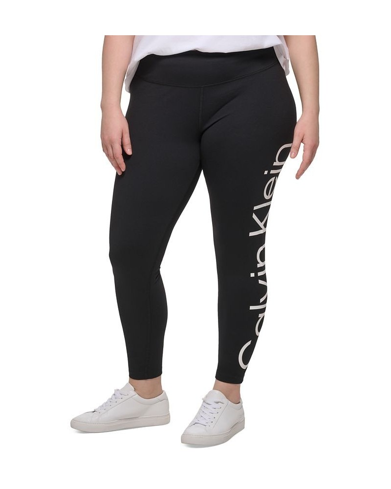 Plus Size High-Waist Logo Leggings Black/white $29.89 Pants