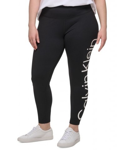 Plus Size High-Waist Logo Leggings Black/white $29.89 Pants