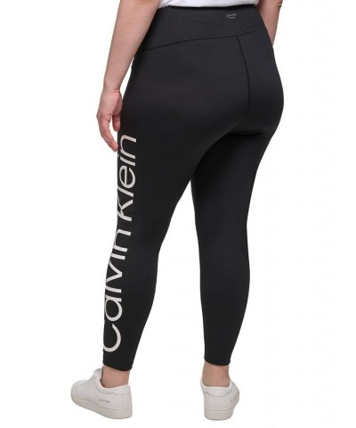 Plus Size High-Waist Logo Leggings Black/white $29.89 Pants