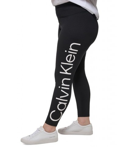 Plus Size High-Waist Logo Leggings Black/white $29.89 Pants