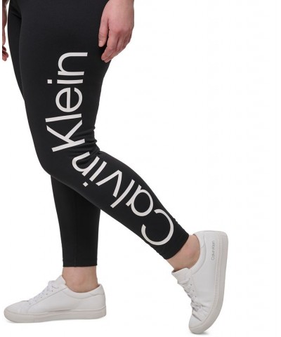 Plus Size High-Waist Logo Leggings Black/white $29.89 Pants