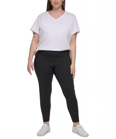 Plus Size High-Waist Logo Leggings Black/white $29.89 Pants