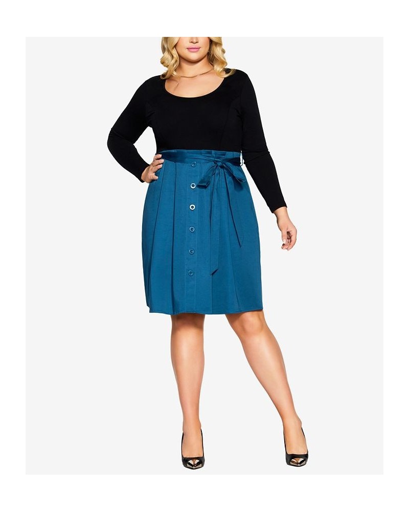 Plus Size Trendy Uptown Girl Dress Teal $47.73 Dresses